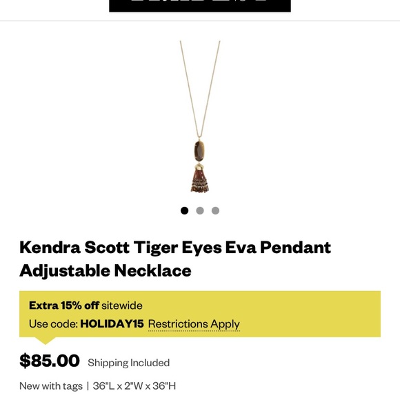 NWT Kendra Scott adjustable necklace - Picture 5 of 5